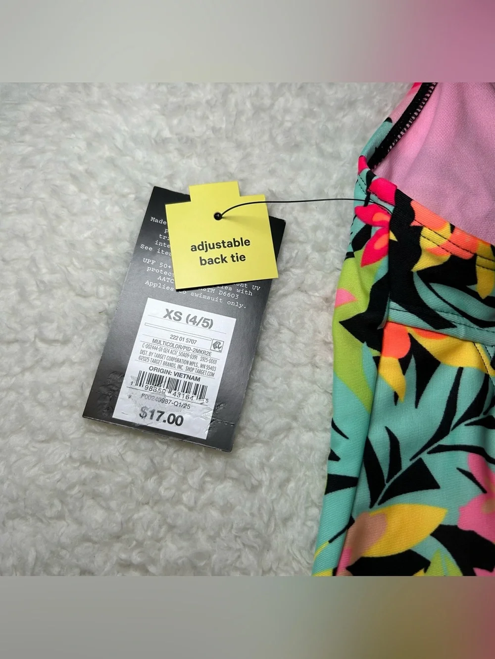 Art Class Girls Sunrise Blooms Floral Print One Piece Swimsuit XS NEW